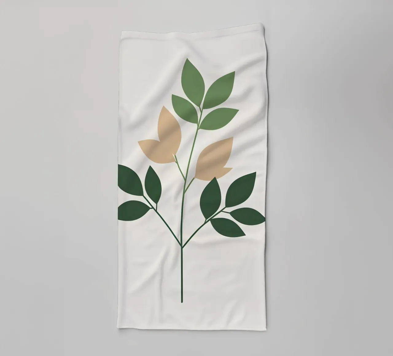 simple branch with tree leaf towel by botanical shop