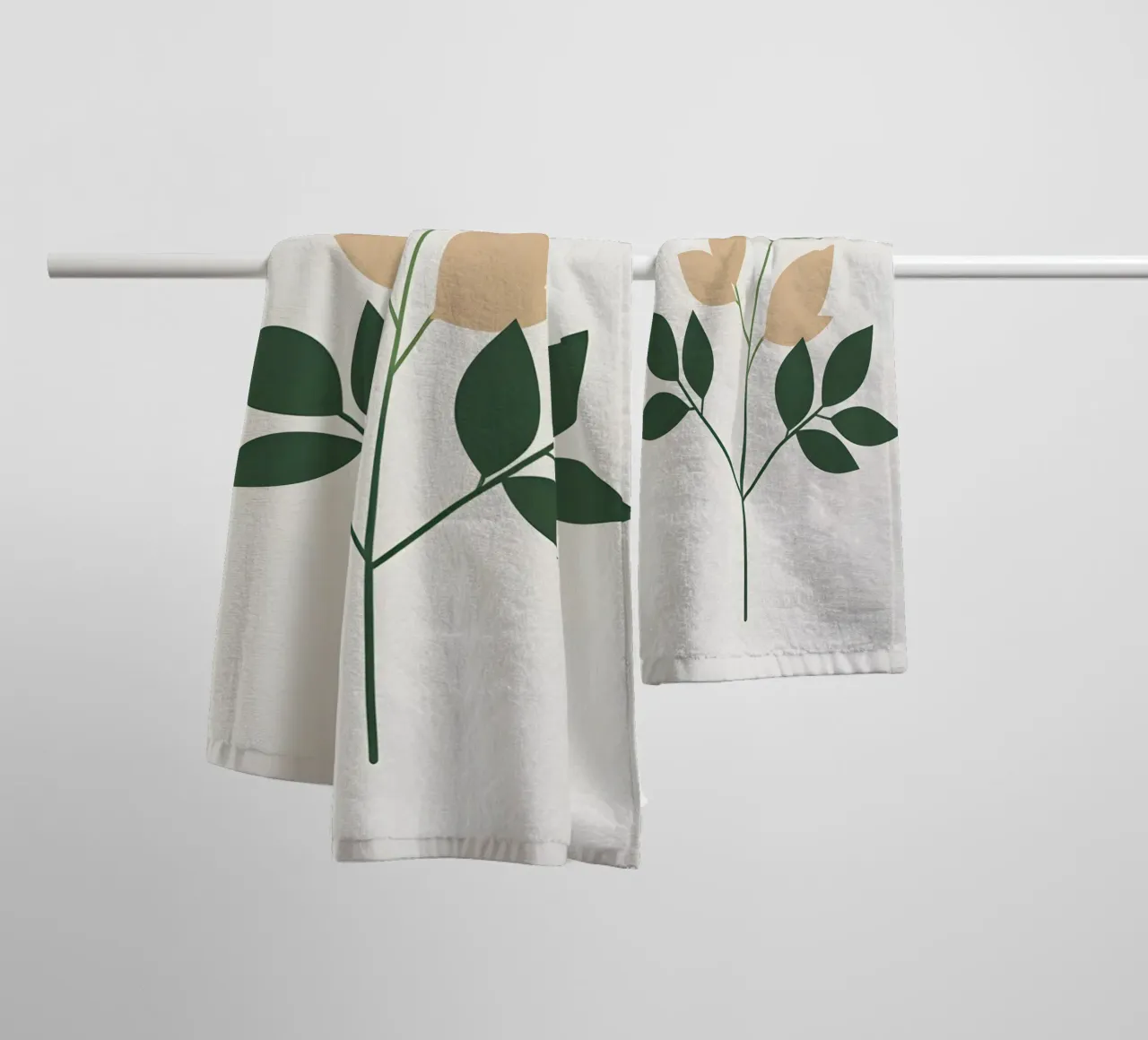 simple branch with tree leaf towel by botanical shop
