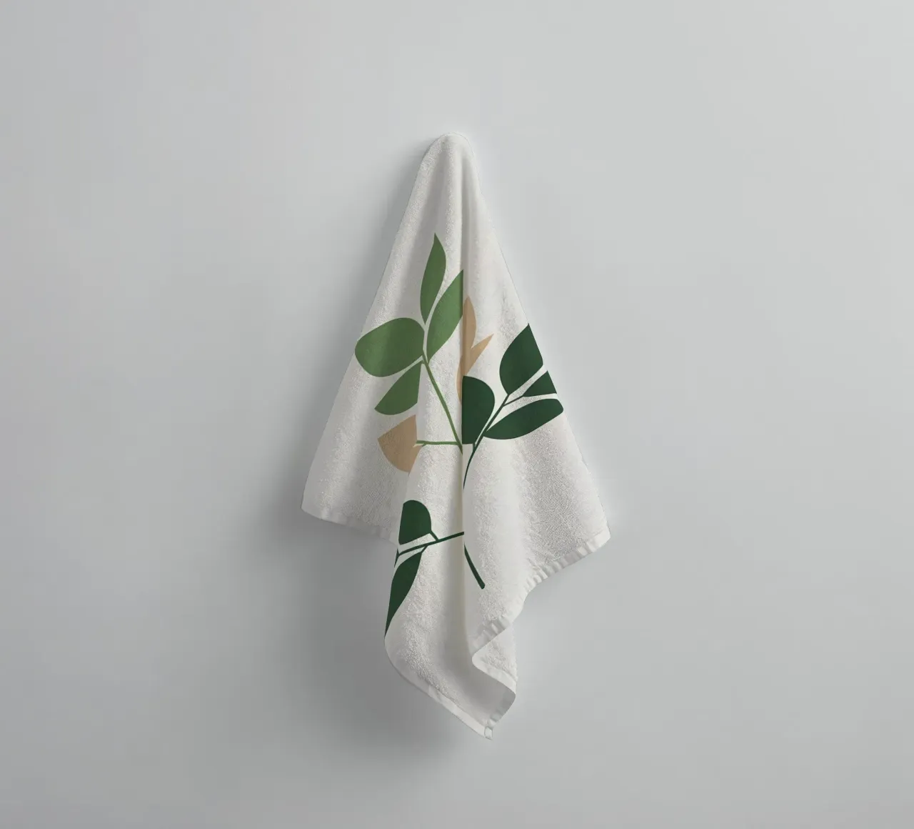 simple branch with tree leaf towel by botanical shop