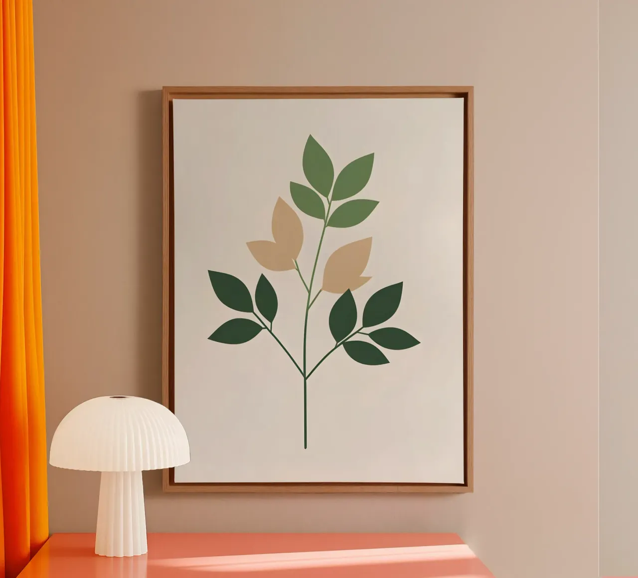 simple branch with tree leaf canvas by botanical shop