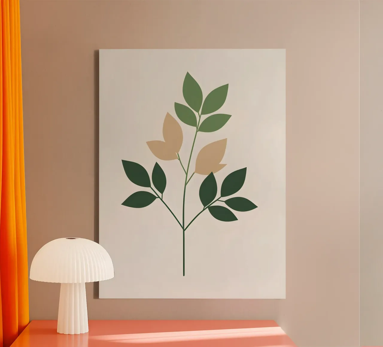 simple branch with tree leaf canvas by botanical shop