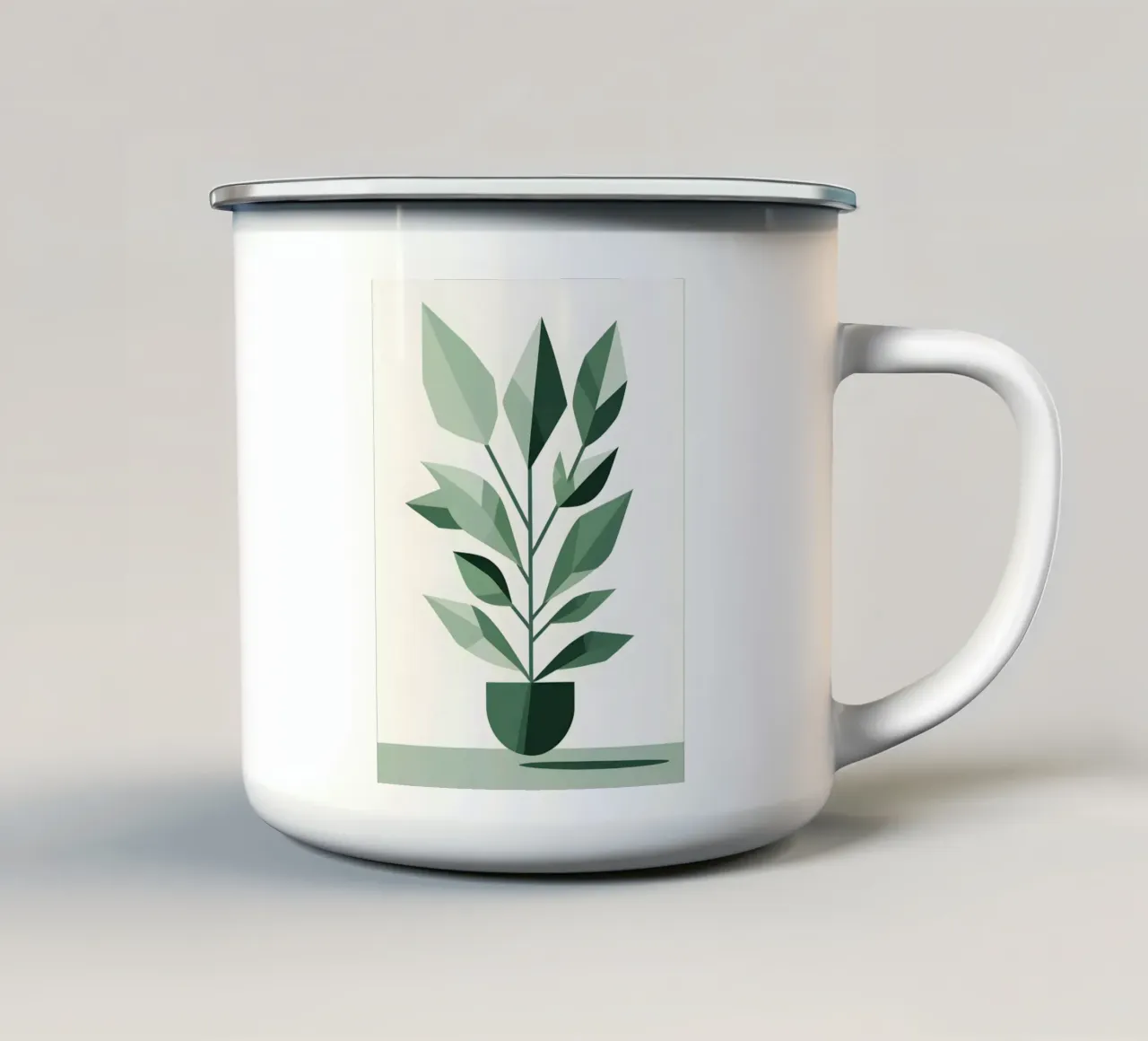 pianta geometrica tazza in smalto da botanical shop