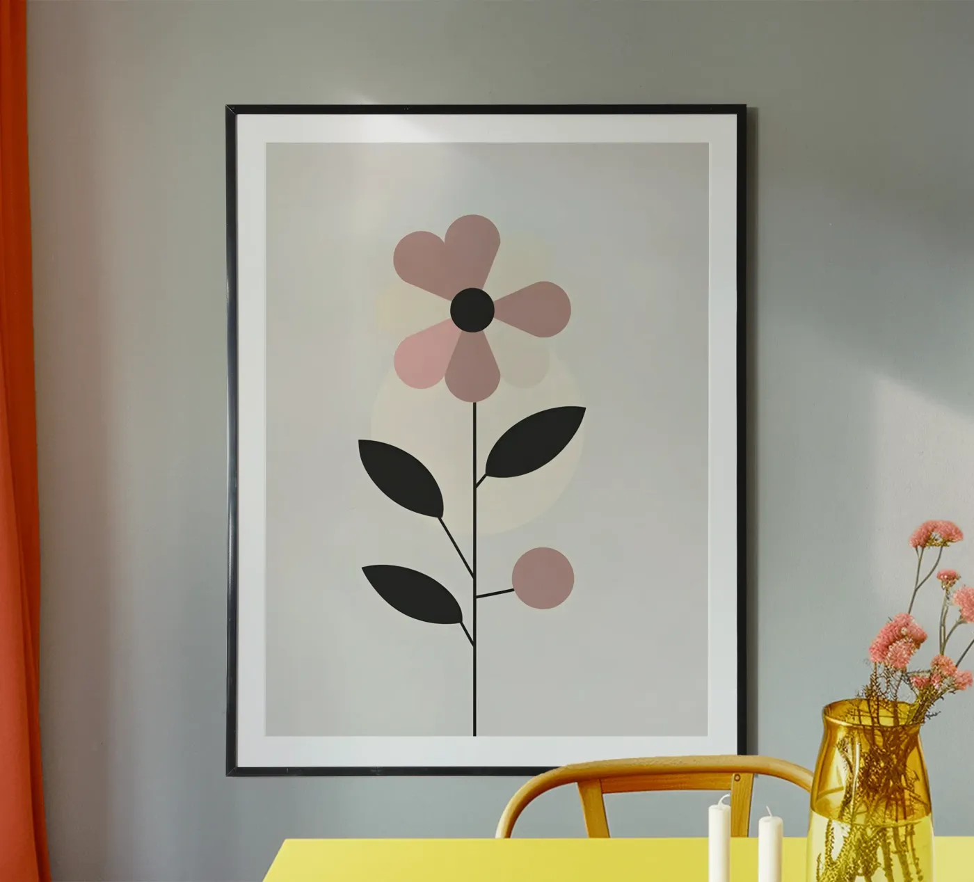 fiore e cerchio poster da botanical shop