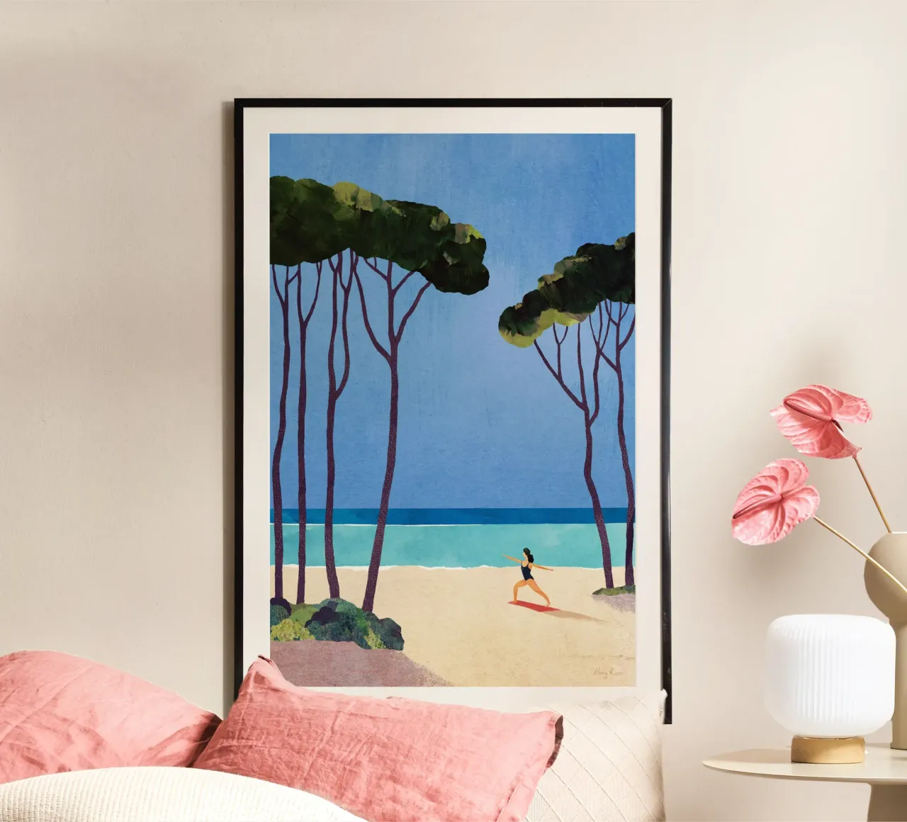 Respirare poster con telaio in legno da Henry Rivers