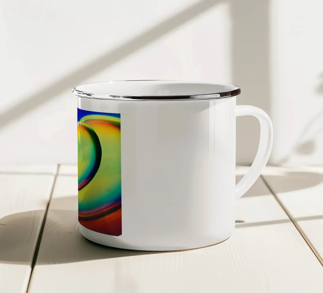 Gradient heart shape tazza in smalto da artshop