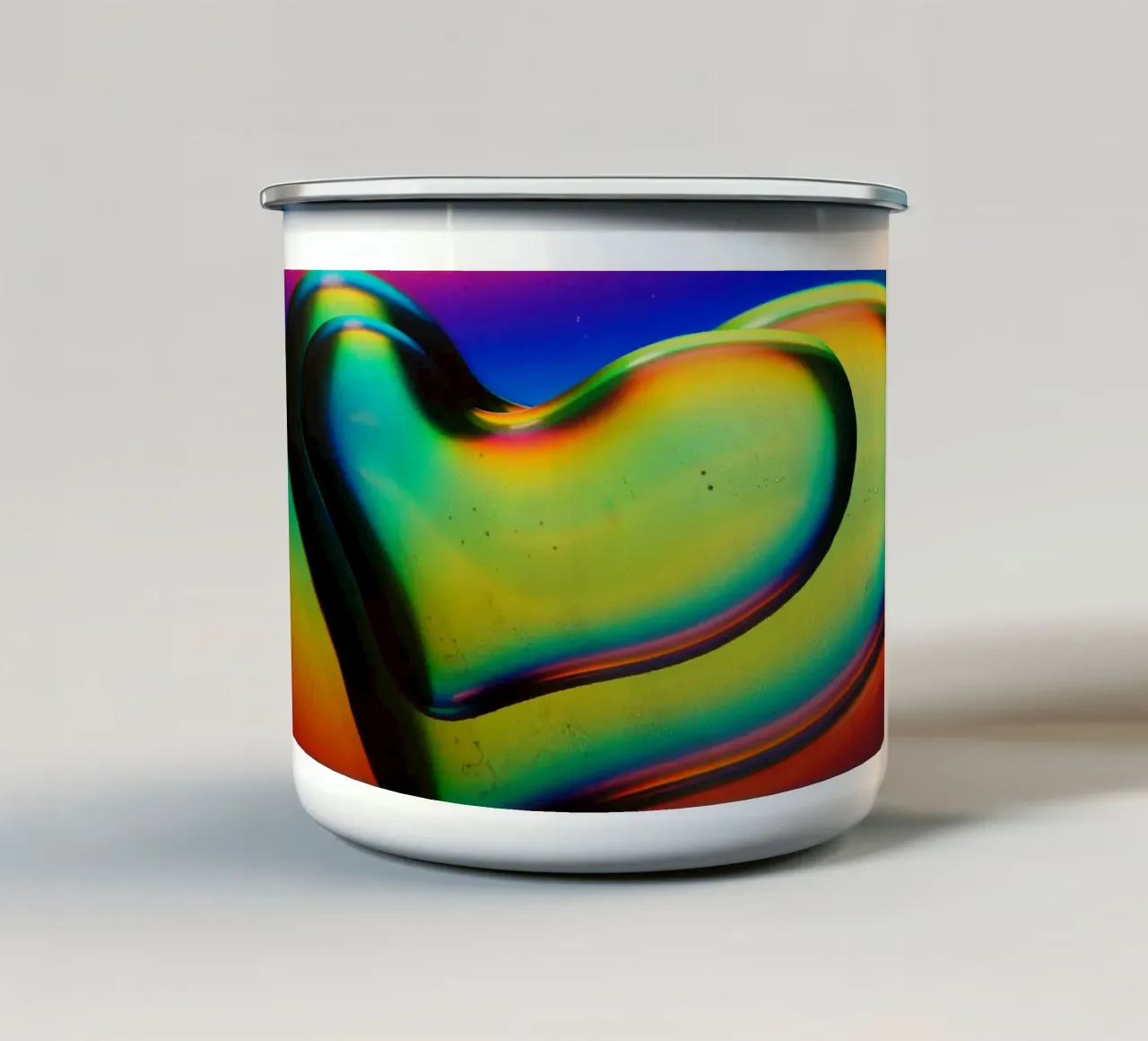 Gradient heart shape tazza in smalto da artshop