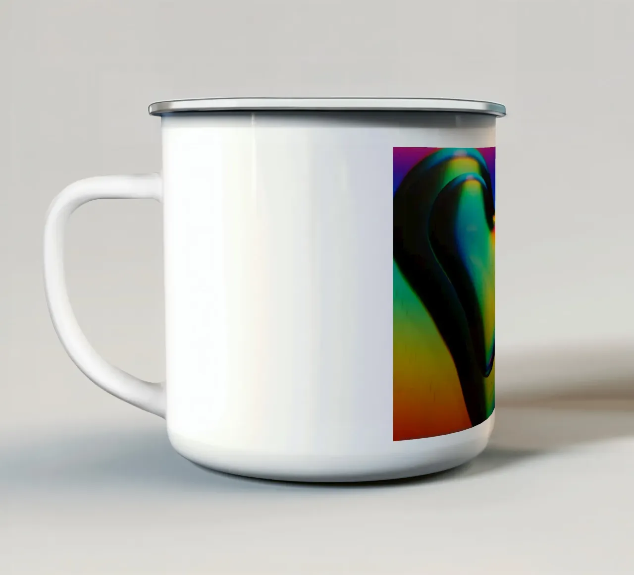 Gradient heart shape tazza in smalto da artshop