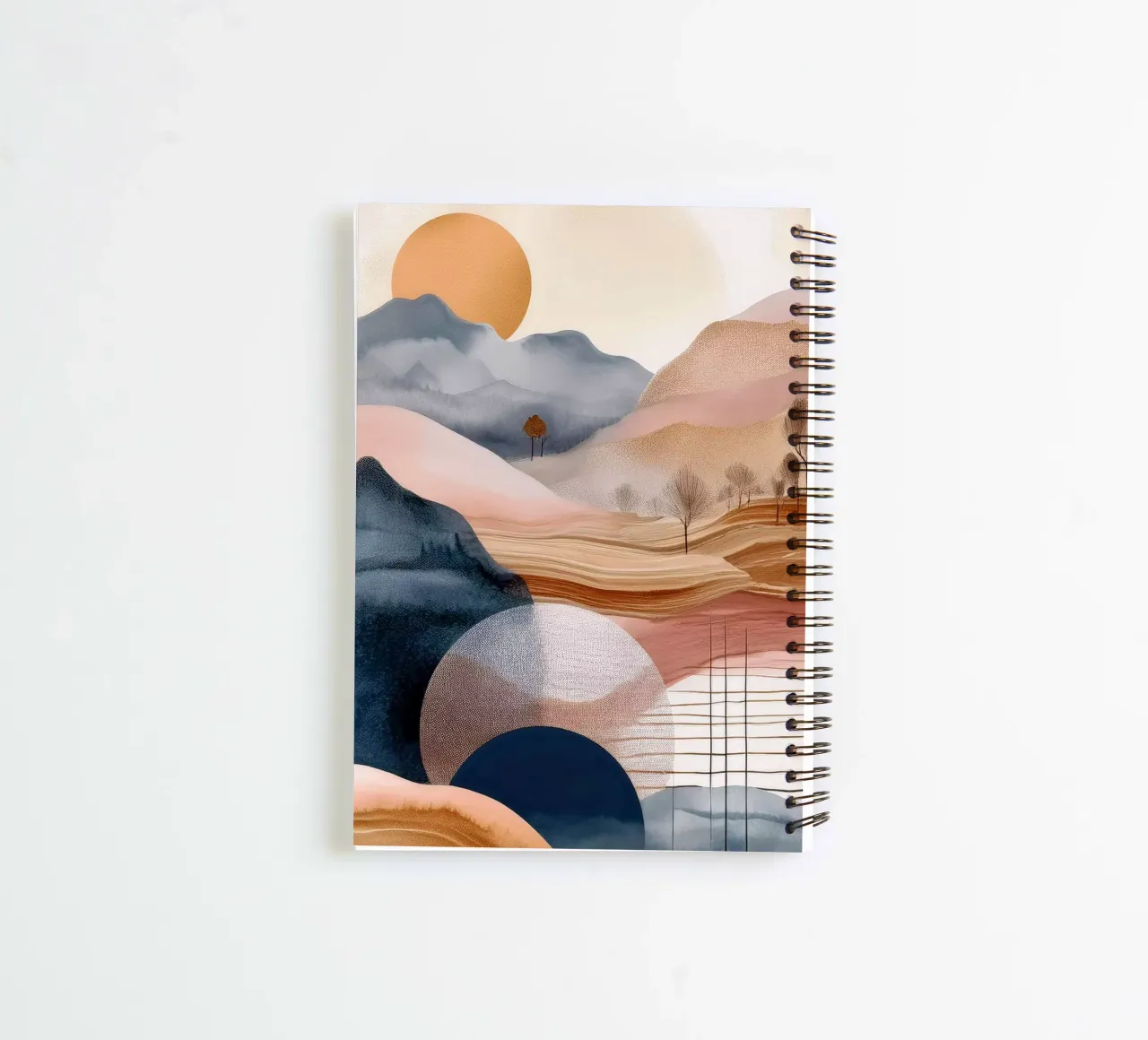 Landscape, abstract, art #4 spiral notebook by Hightown Design