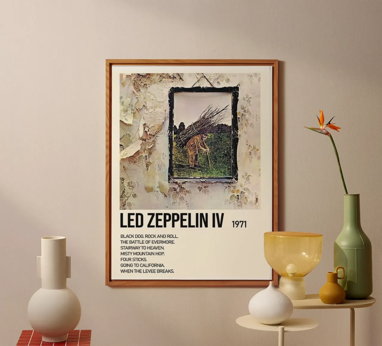 Led Zeppelin IV Tracklists alluminio dibond da Linda Tobrut