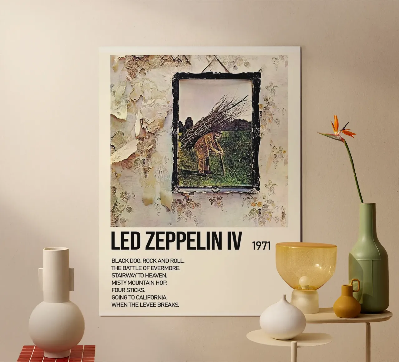 Led Zeppelin IV Tracklists poster da Linda Tobrut