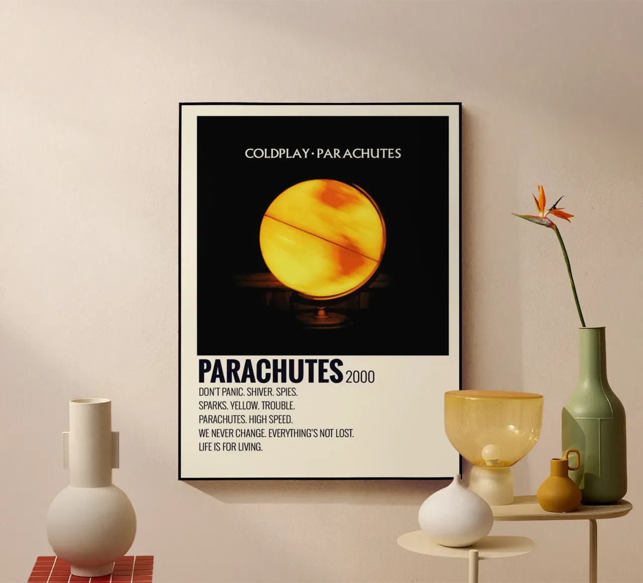 Coldplay Parachutes Traclists plexiglass da Linda Tobrut