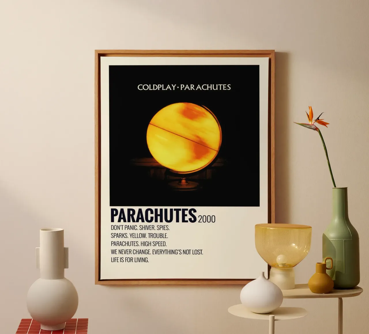 Coldplay Parachutes Traclists tela da Linda Tobrut