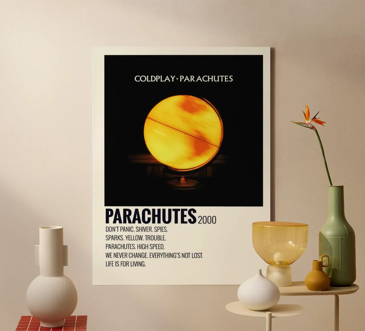 Coldplay Parachutes Traclists tela da Linda Tobrut