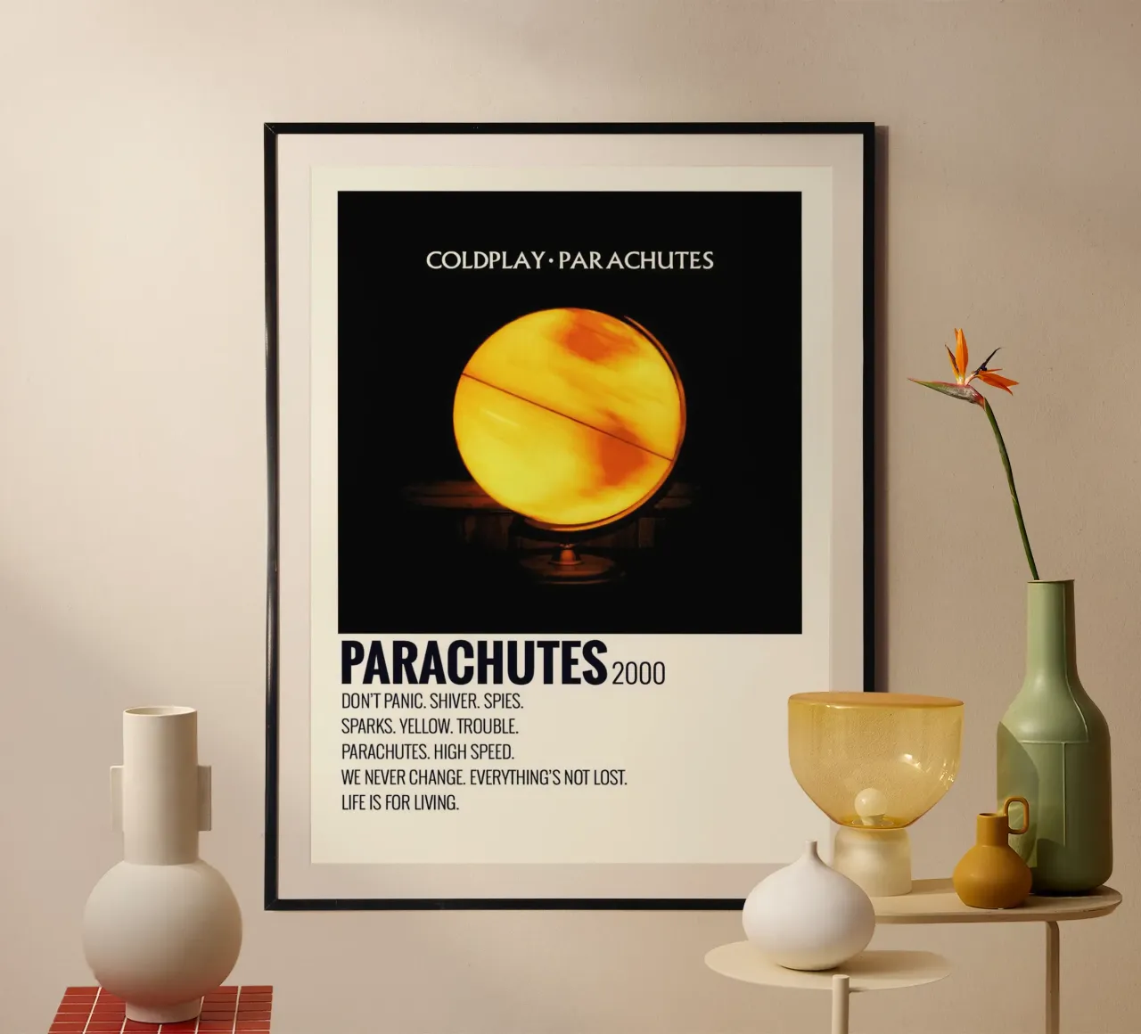 Coldplay Parachutes Traclists poster da Linda Tobrut