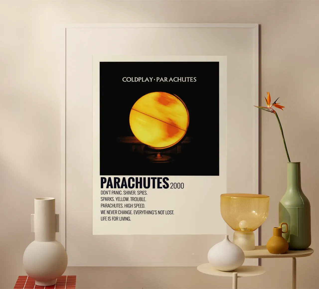 Coldplay Parachutes Traclists poster da Linda Tobrut