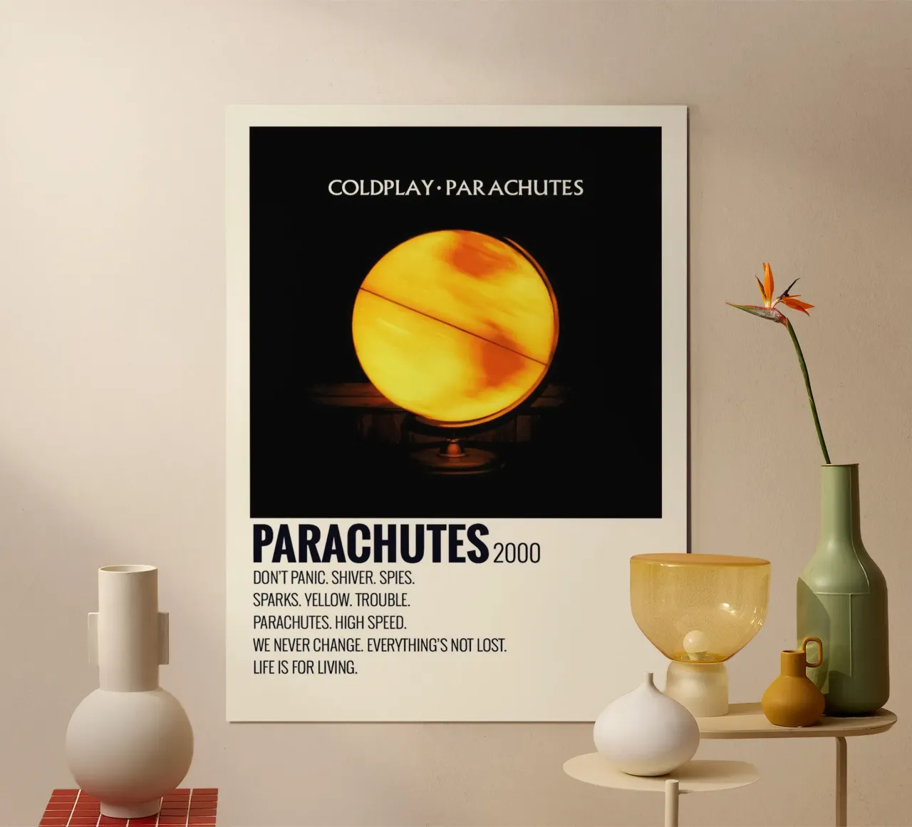 Coldplay Parachutes Traclists poster da Linda Tobrut