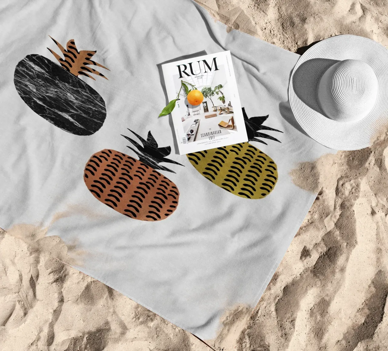 Scandi Pineapples telo mare da Orara Studio