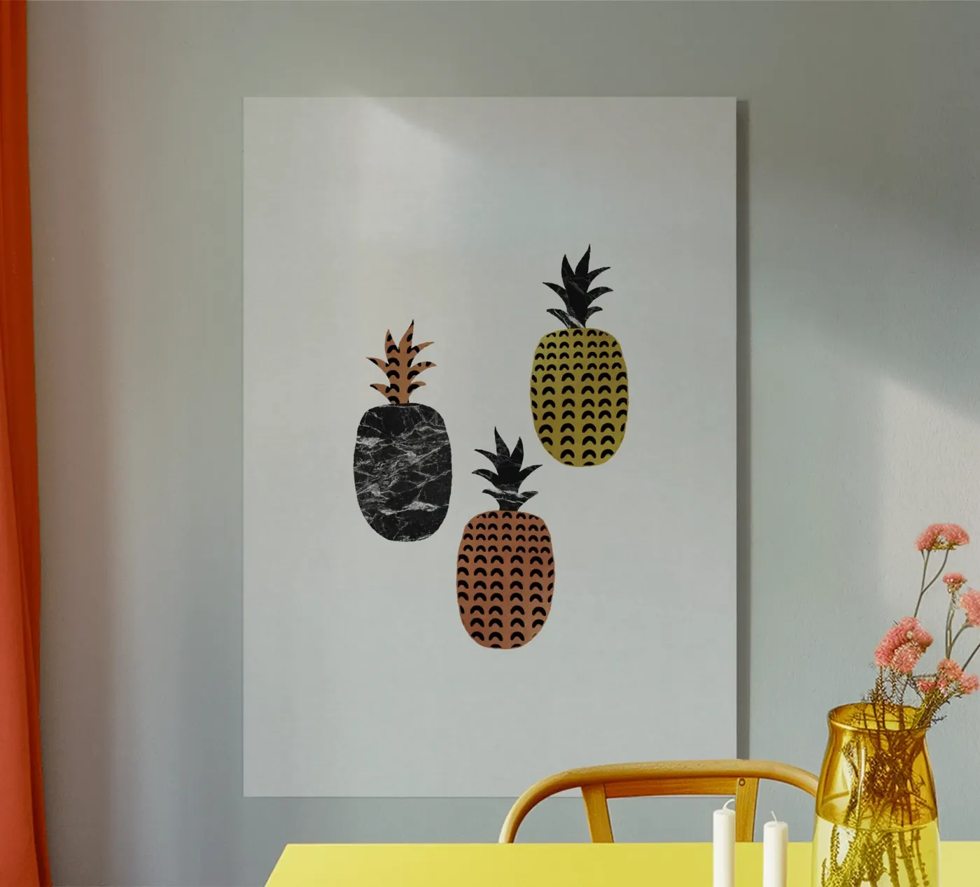 Scandi Pineapples acrylic glass by Orara Studio