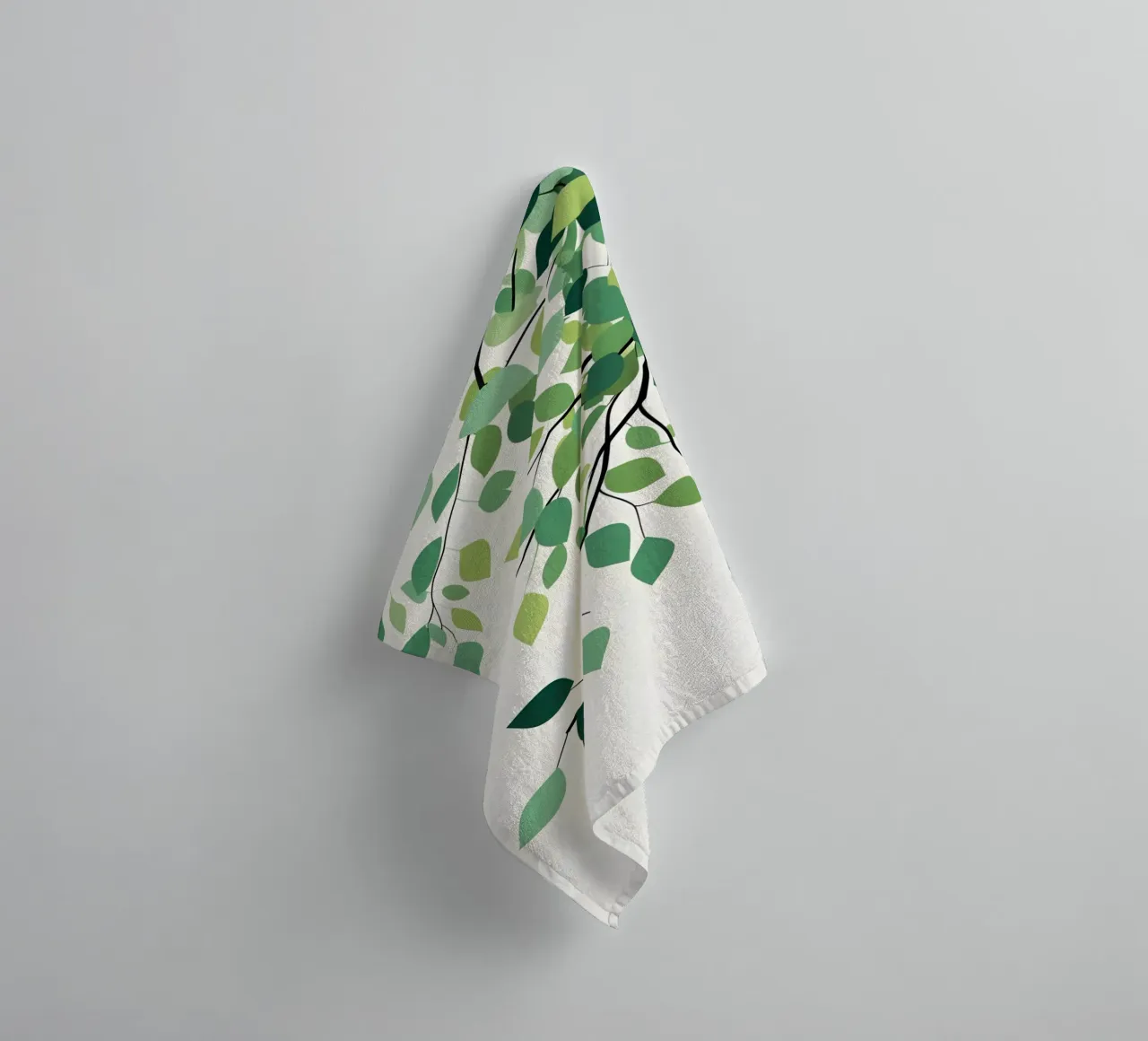 branch with droping leaf towel by botanical shop
