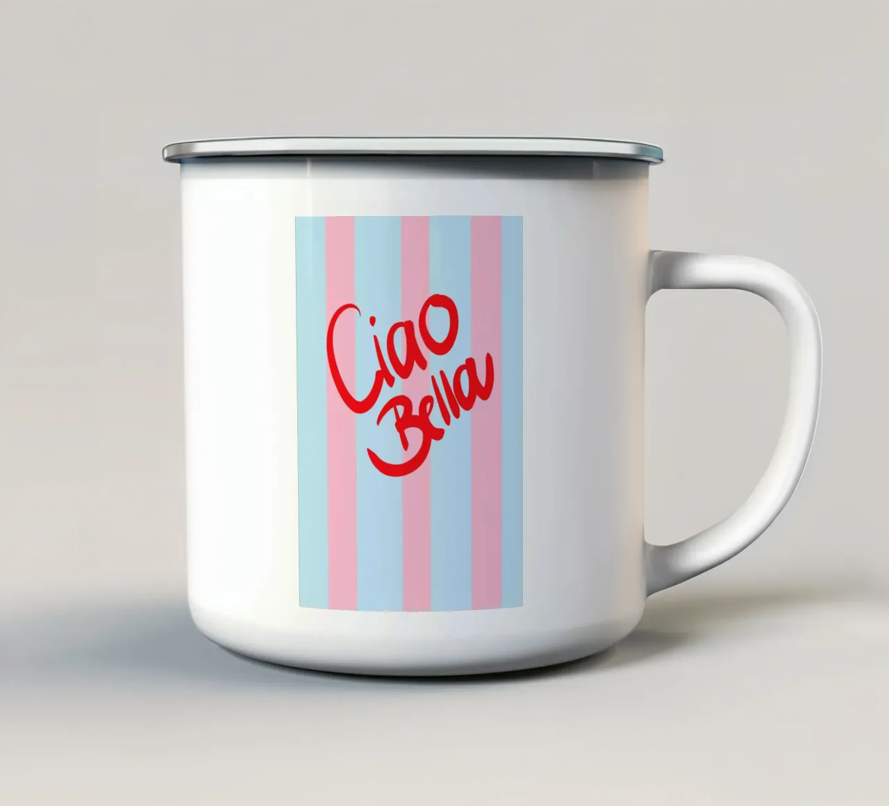 Ciao Bella taza de esmalte de Hej Ibiza by Ute Arnold