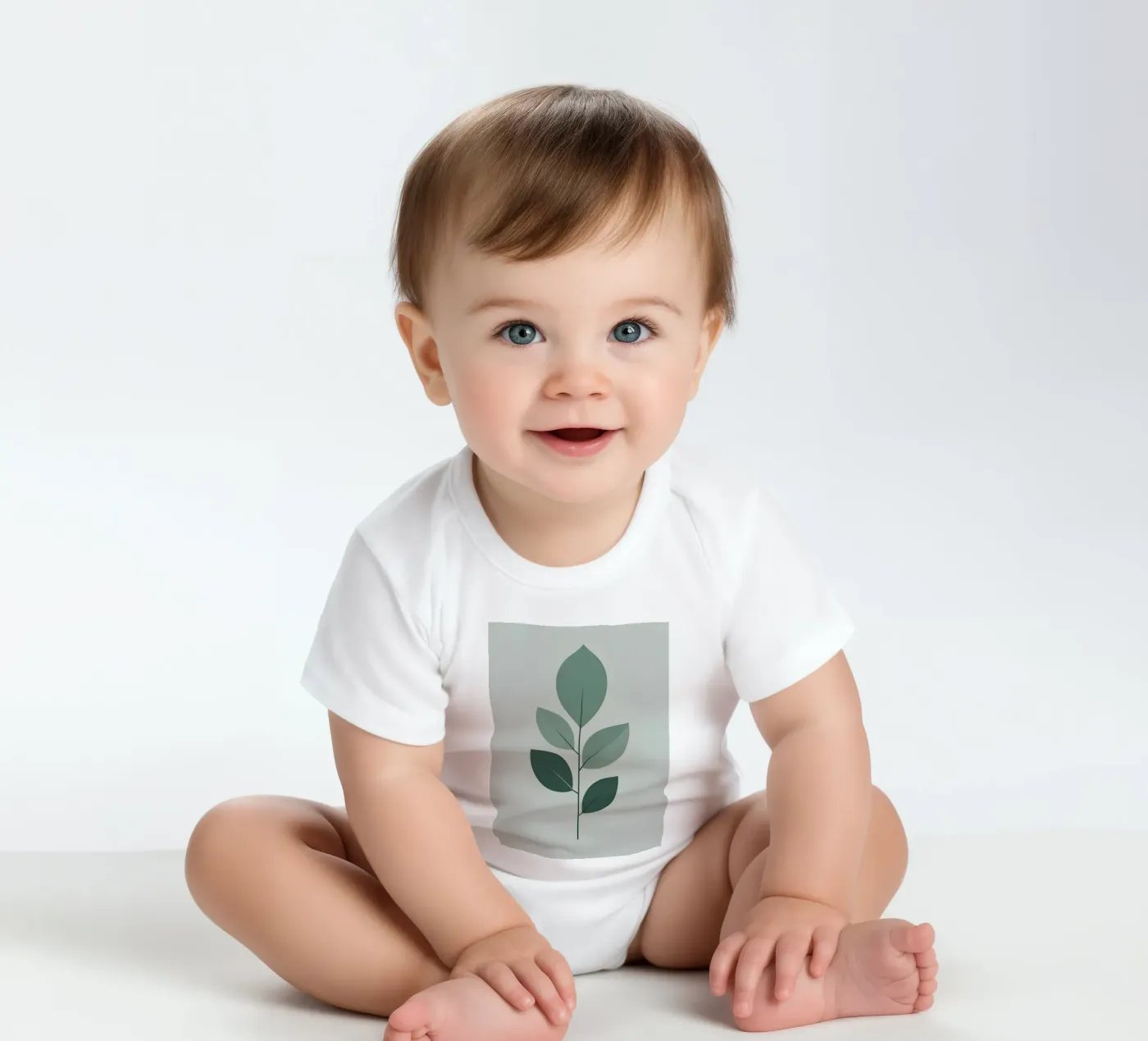 five leaf babyrompertje korte mouwen van botanical shop