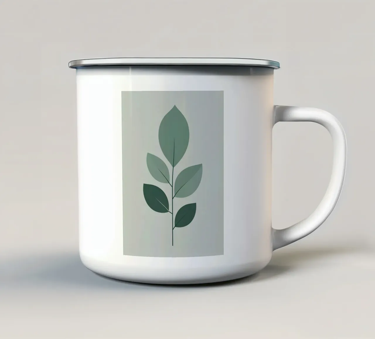 cinque foglie tazza in smalto da botanical shop