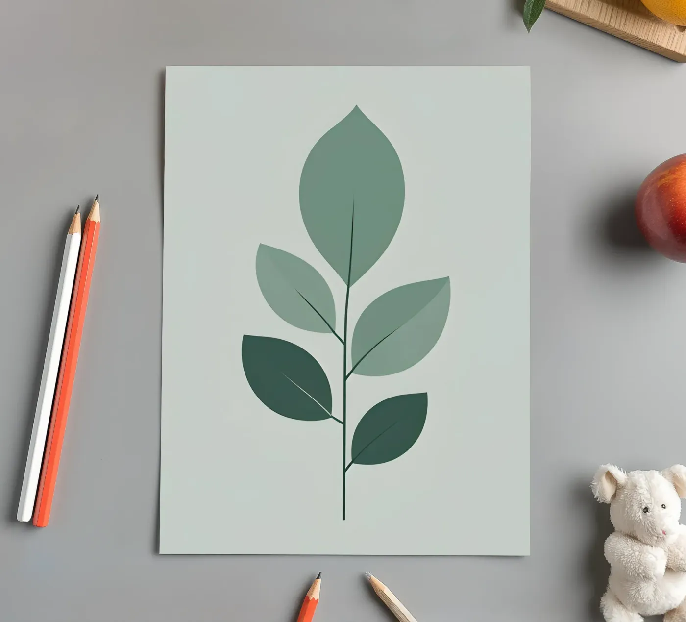 five leaf sticker sheet by botanical shop