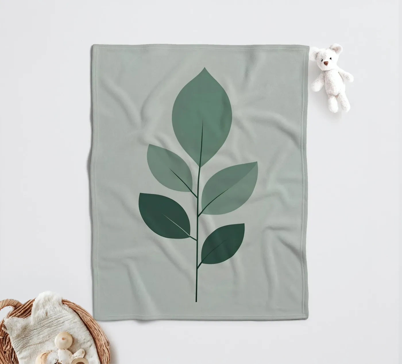 five leaf fleece blanket by botanical shop