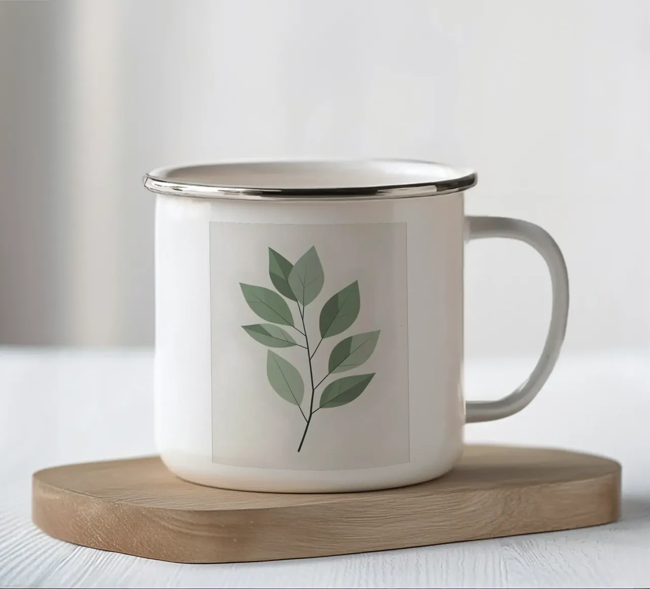 foglia vettoriale tazza in smalto da botanical shop