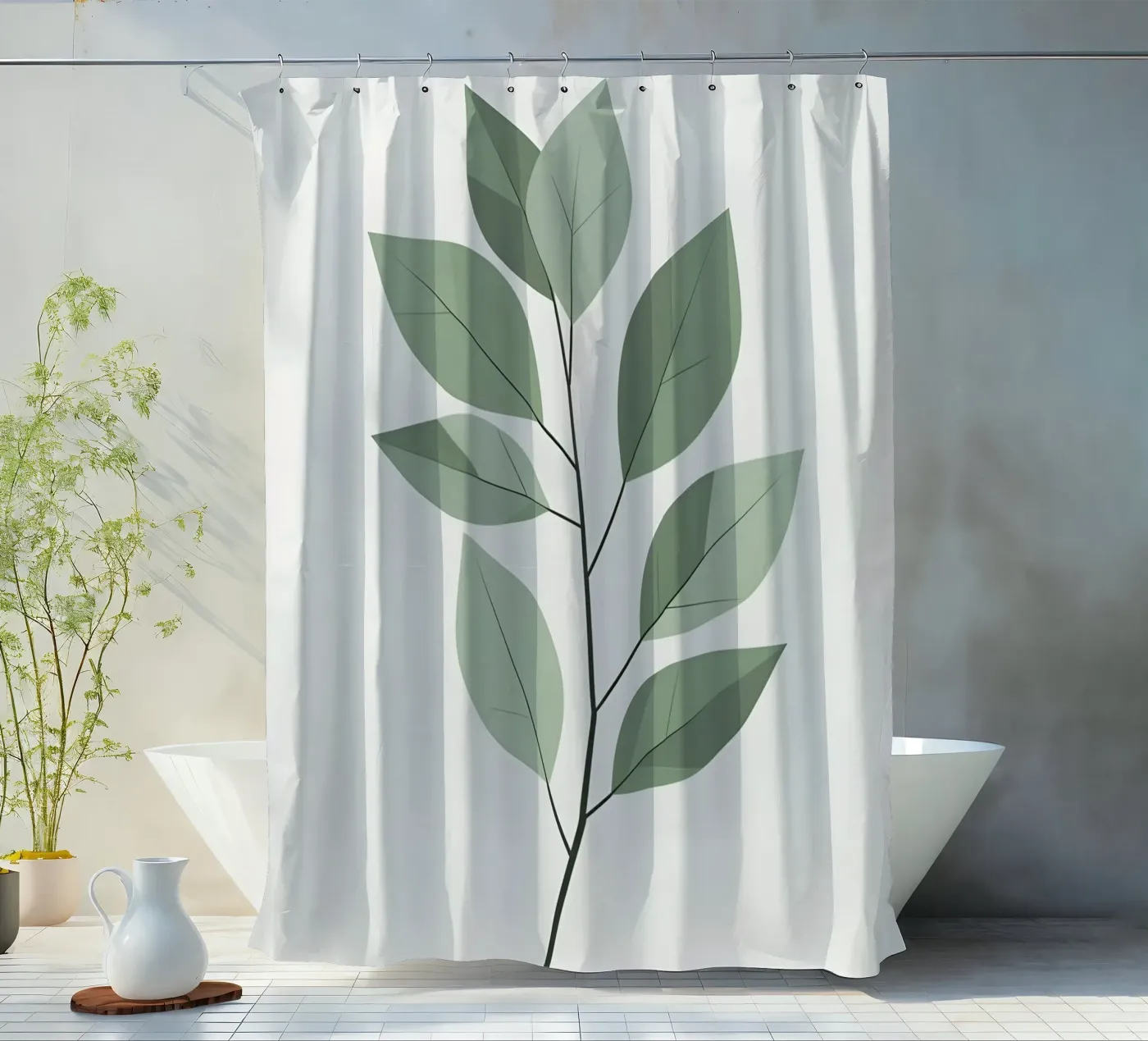 vector leaf douchegordijn van botanical shop