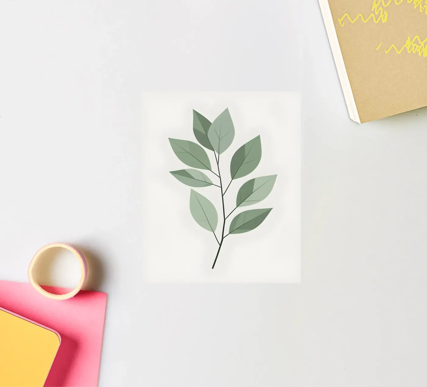 vectorblad sticker van botanical shop