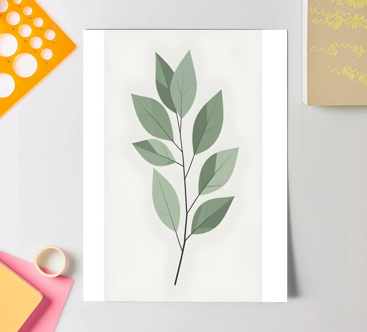 vectorblad stickervel van botanical shop