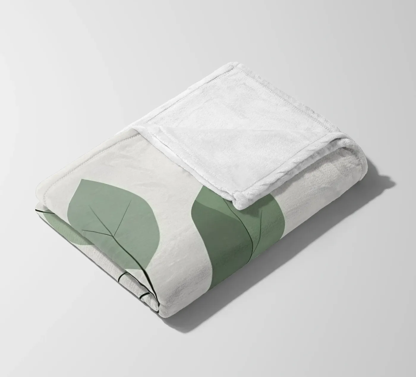 vector leaf fleece blanket by botanical shop