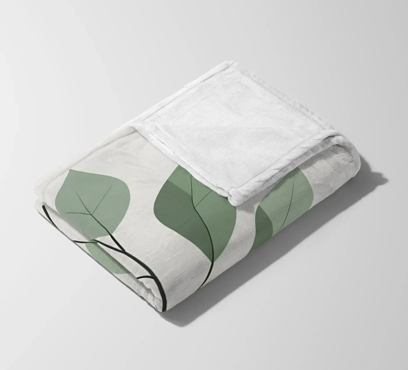 vector leaf fleece blanket by botanical shop