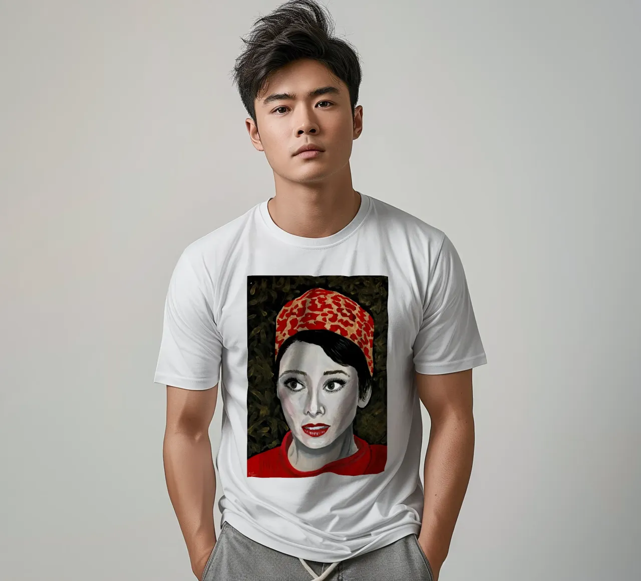 Audrey Hepburn in rosso t-shirt da Interior Edit & House Staging