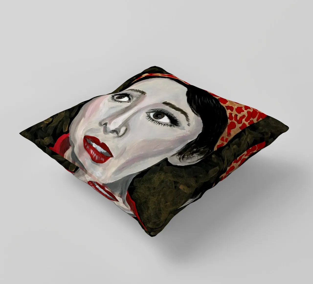 Audrey Hepburn in rosso cuscino da Interior Edit & House Staging