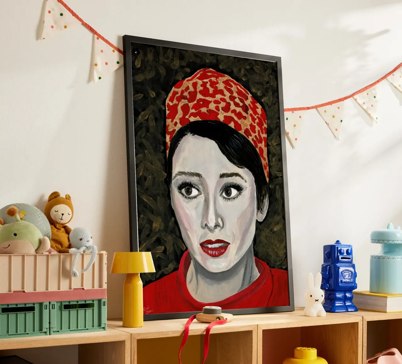 Audrey Hepburn in rosso carta hahnemühle da Interior Edit & House Staging