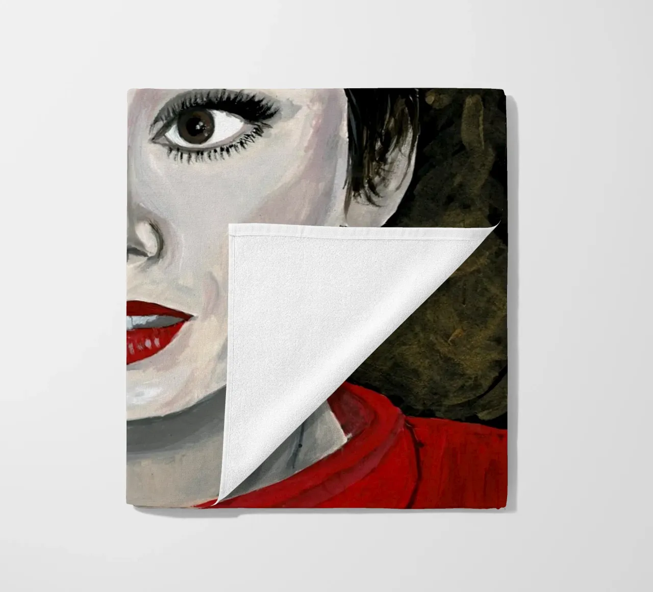 Audrey Hepburn in rosso telo mare da Interior Edit & House Staging