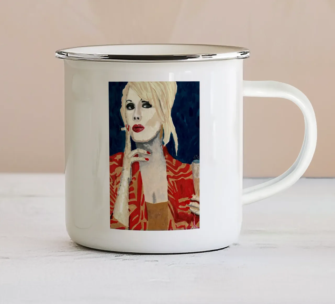 Patsy in blu Aia tazza in smalto da Interior Edit & House Staging