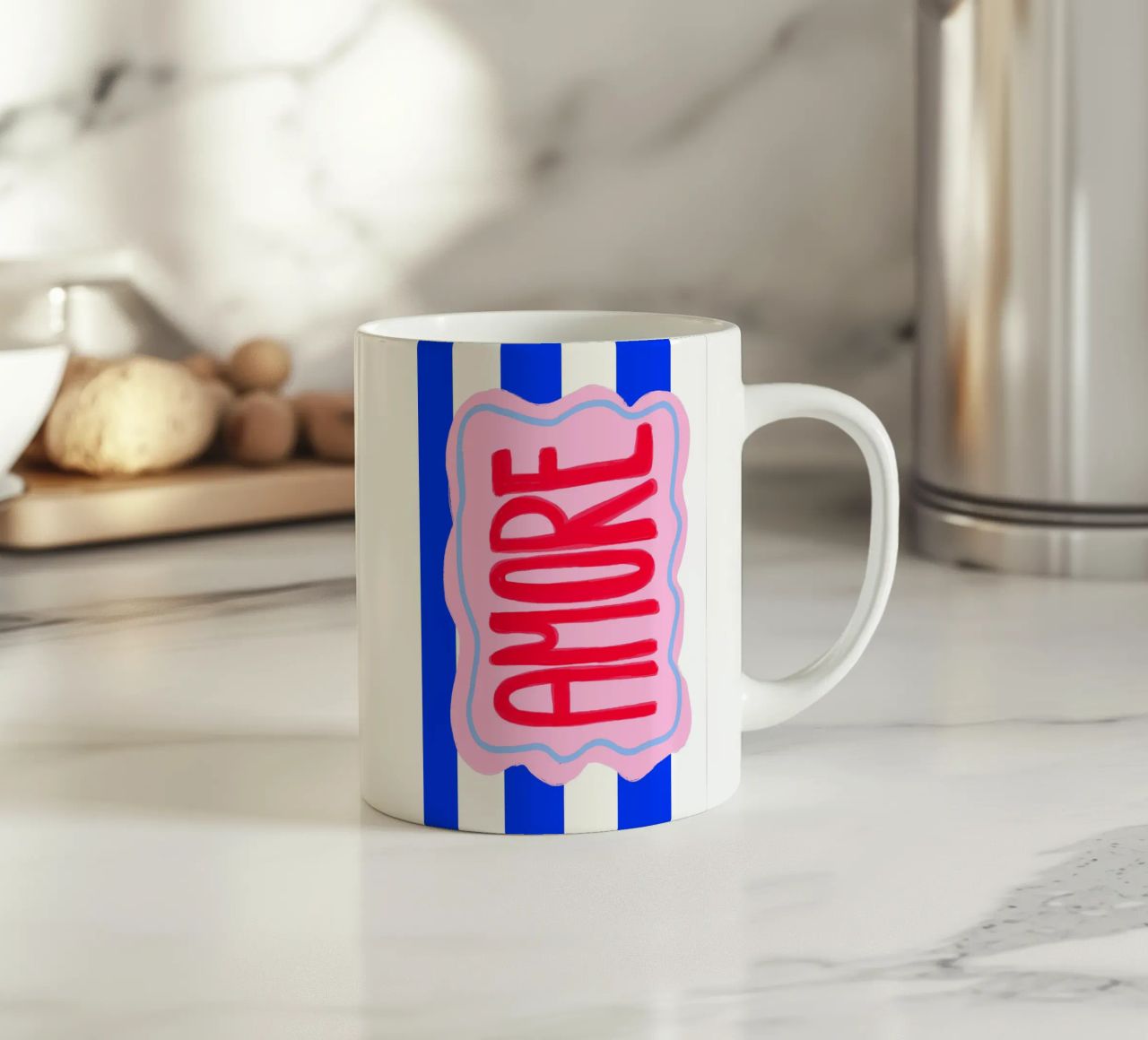 Amore stripes tazza in ceramica da Hej Ibiza by Ute Arnold