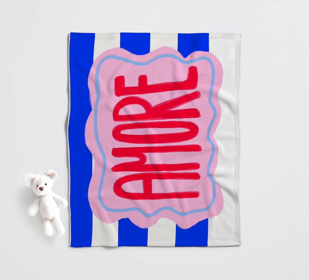 Amore stripes fleecedeken van Hej Ibiza by Ute Arnold