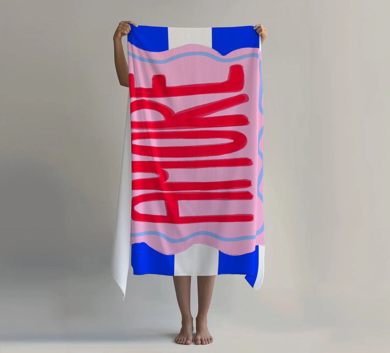 Amore stripes telo mare da Hej Ibiza by Ute Arnold