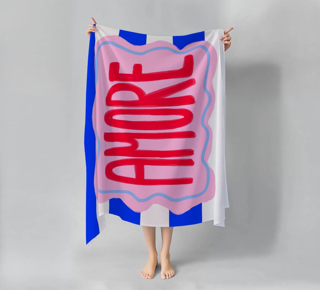 Amore stripes telo mare da Hej Ibiza by Ute Arnold