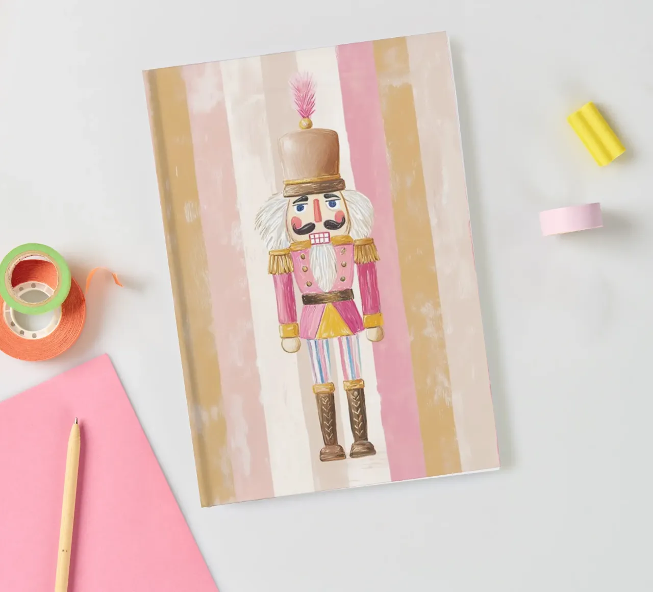 Nutcracker on Stripes notebook by Roseberry Design