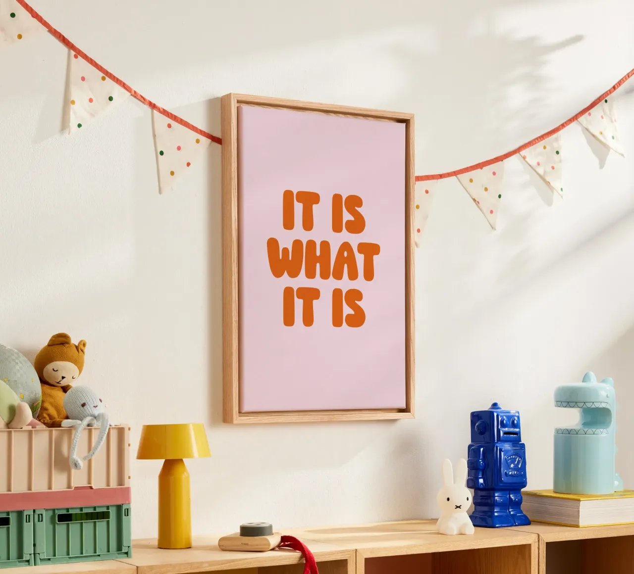 It Is What It Is, Minimal Quote, Modern Typography tela da EverLuvv Studio