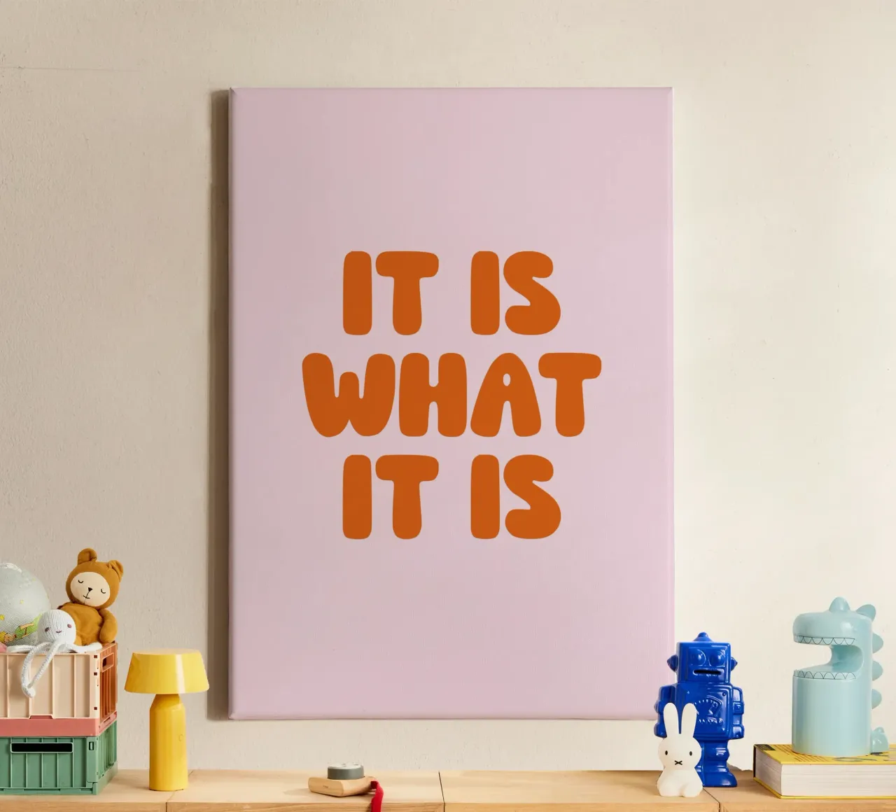 It Is What It Is, Minimal Quote, Modern Typography tela da EverLuvv Studio