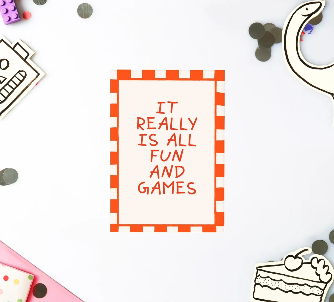 It’s All Fun and Games, Playful Quote, Minimal Typography adesivo da EverLuvv Studio