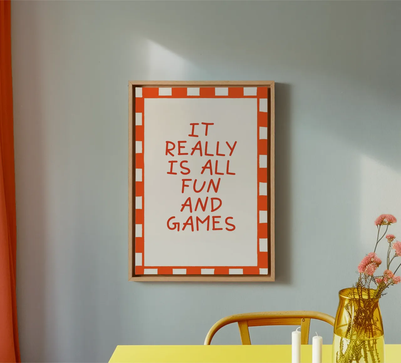 It’s All Fun and Games, Playful Quote, Minimal Typography tela da EverLuvv Studio