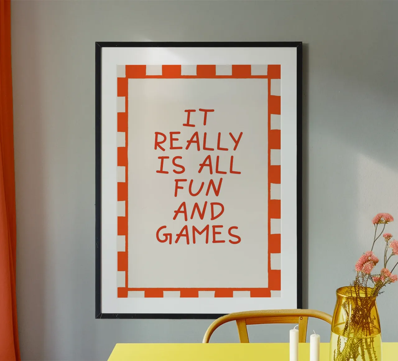 It’s All Fun and Games, Playful Quote, Minimal Typography carta hahnemühle da EverLuvv Studio
