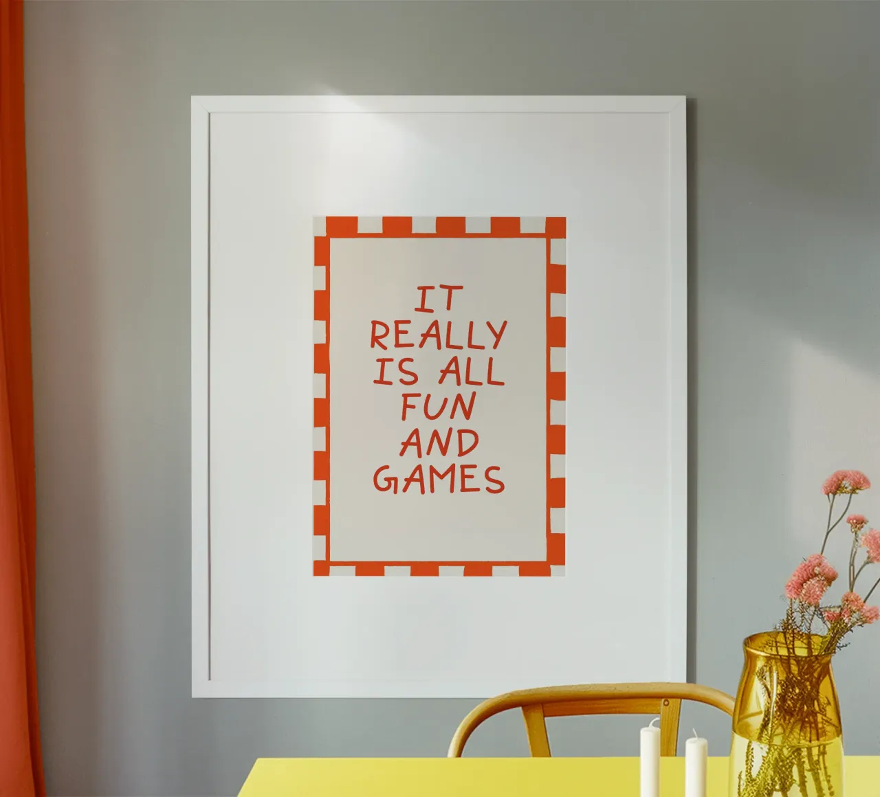 It’s All Fun and Games, Playful Quote, Minimal Typography carta hahnemühle da EverLuvv Studio